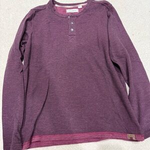 Men's Purple Long Sleeve Henley Shirt